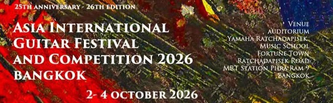 25th anniversary celebration Concert - Friday 02.October 2026 - time 19.30 @Asia International Guitar Festival and Competition 2026